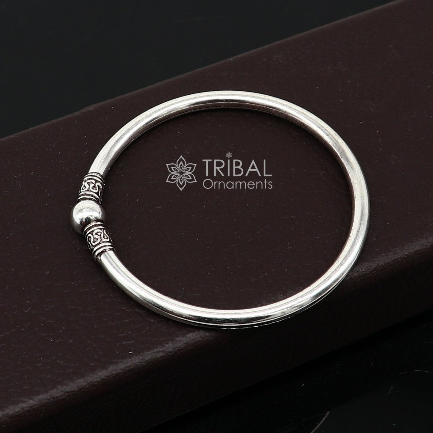 925 sterling silver handmade plain shiny design cultural trendy kada bracelet for both men's and girl's, best delicate wrist jewelry nsk660 - TRIBAL ORNAMENTS