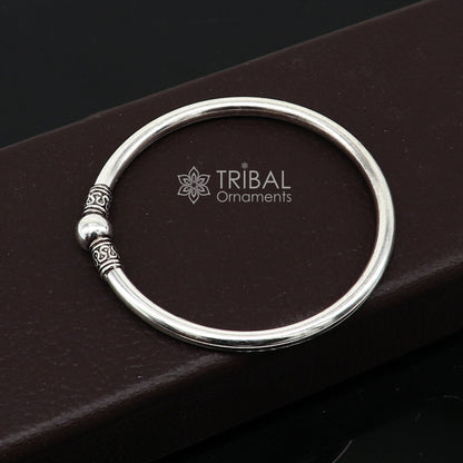 925 sterling silver handmade plain shiny design cultural trendy kada bracelet for both men's and girl's, best delicate wrist jewelry nsk660 - TRIBAL ORNAMENTS
