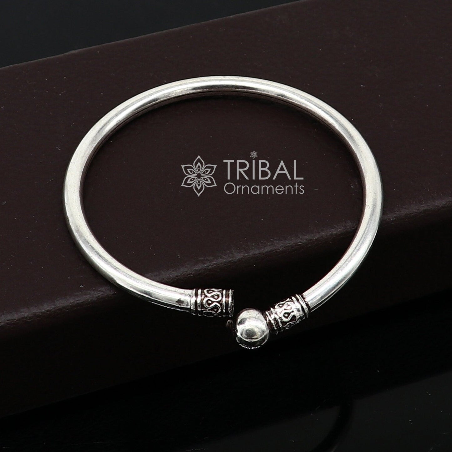 925 sterling silver handmade plain shiny design cultural trendy kada bracelet for both men's and girl's, best delicate wrist jewelry nsk660 - TRIBAL ORNAMENTS