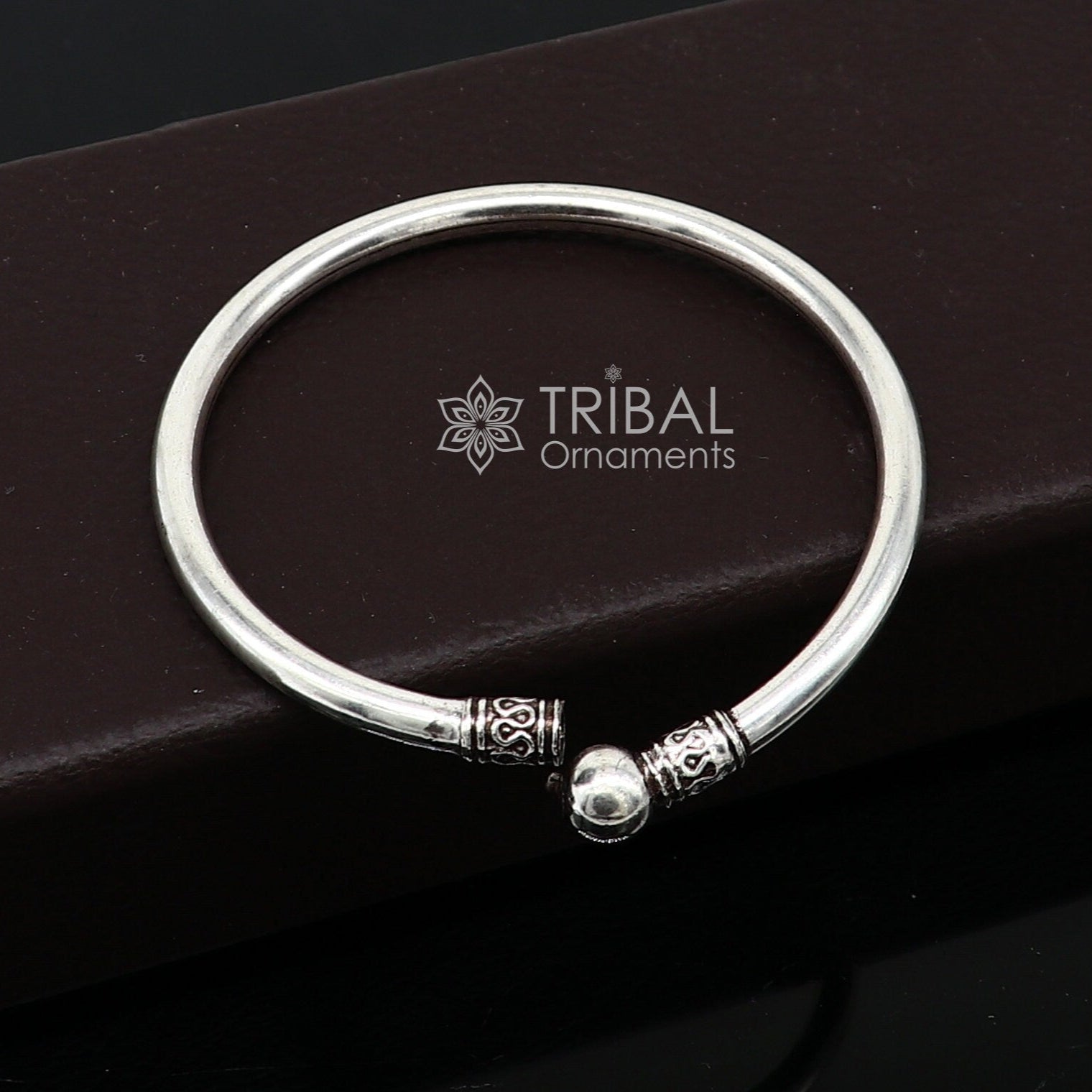 925 sterling silver handmade plain shiny design cultural trendy kada bracelet for both men's and girl's, best delicate wrist jewelry nsk660 - TRIBAL ORNAMENTS