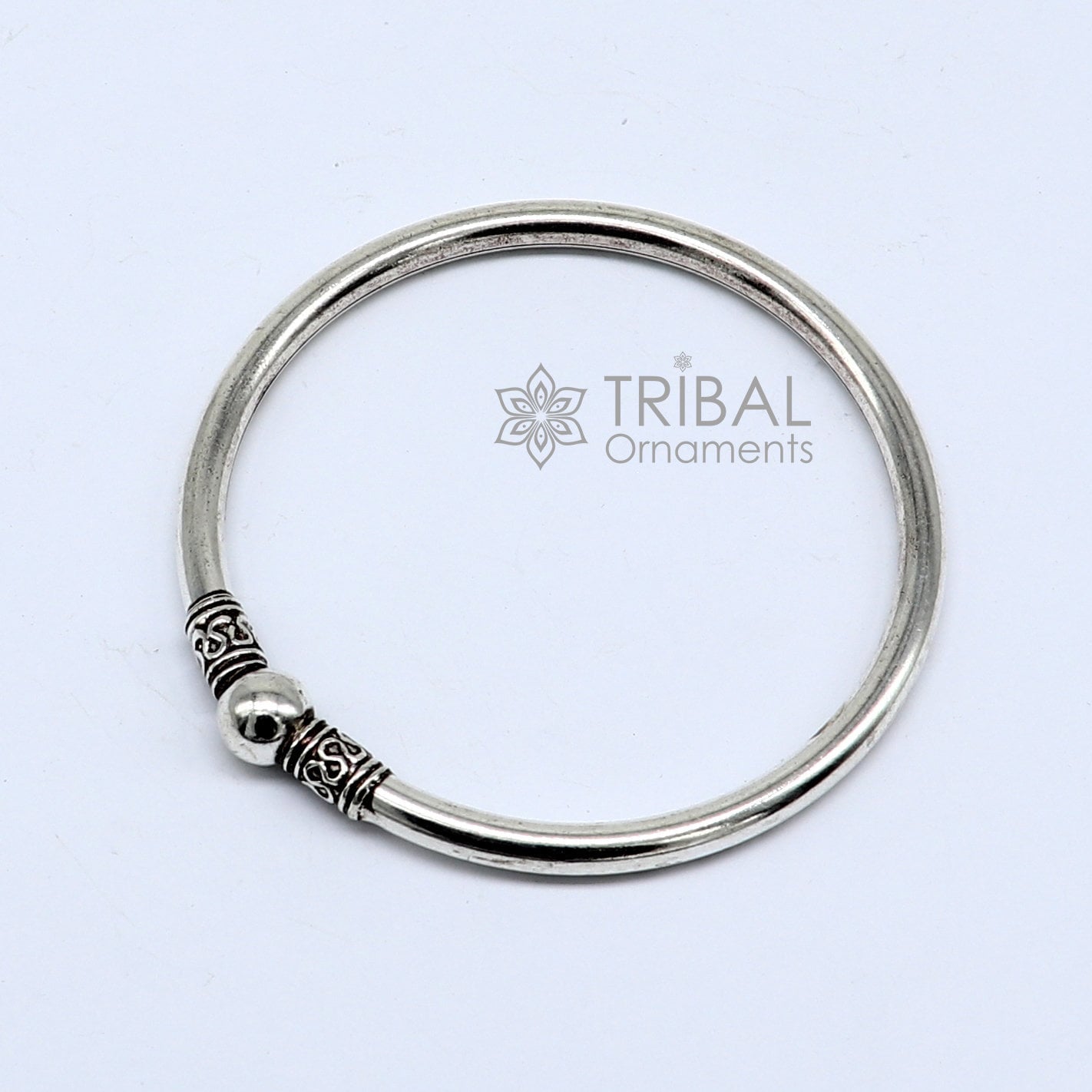 925 sterling silver handmade plain shiny design cultural trendy kada bracelet for both men's and girl's, best delicate wrist jewelry nsk660 - TRIBAL ORNAMENTS