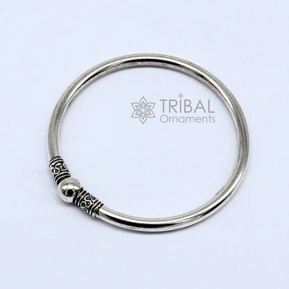925 sterling silver handmade plain shiny design cultural trendy kada bracelet for both men's and girl's, best delicate wrist jewelry nsk660 - TRIBAL ORNAMENTS