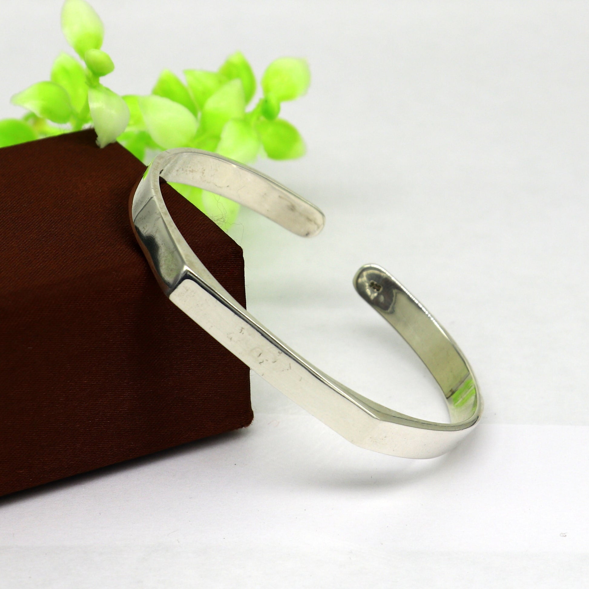 925 sterling silver handmade plain shiny design stunning bangle cuff bracelet Adjustable daily use tribal style jewelry unisex gift cuff71 - TRIBAL ORNAMENTS