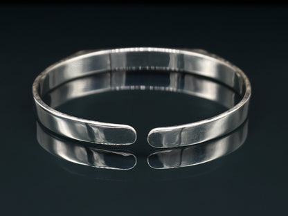925 sterling silver handmade plain shiny design stunning bangle cuff bracelet Adjustable daily use tribal style jewelry unisex gift cuff71 - TRIBAL ORNAMENTS
