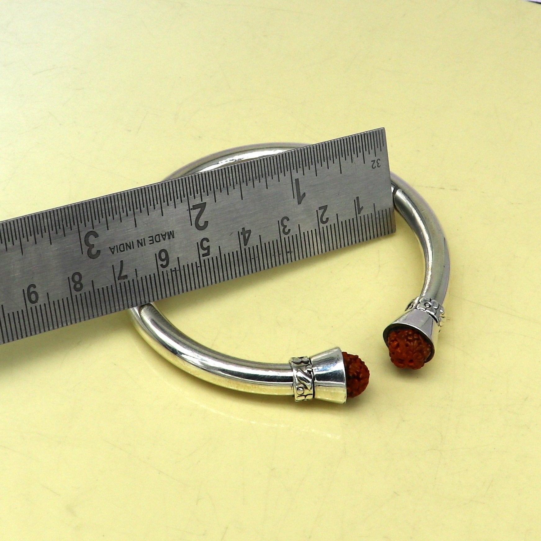 925 sterling silver handmade plain shiny fancy stylish bangle bracelet kada, elegant tribal rudraksha bangle unisex gifting jewelry nssk - TRIBAL ORNAMENTS