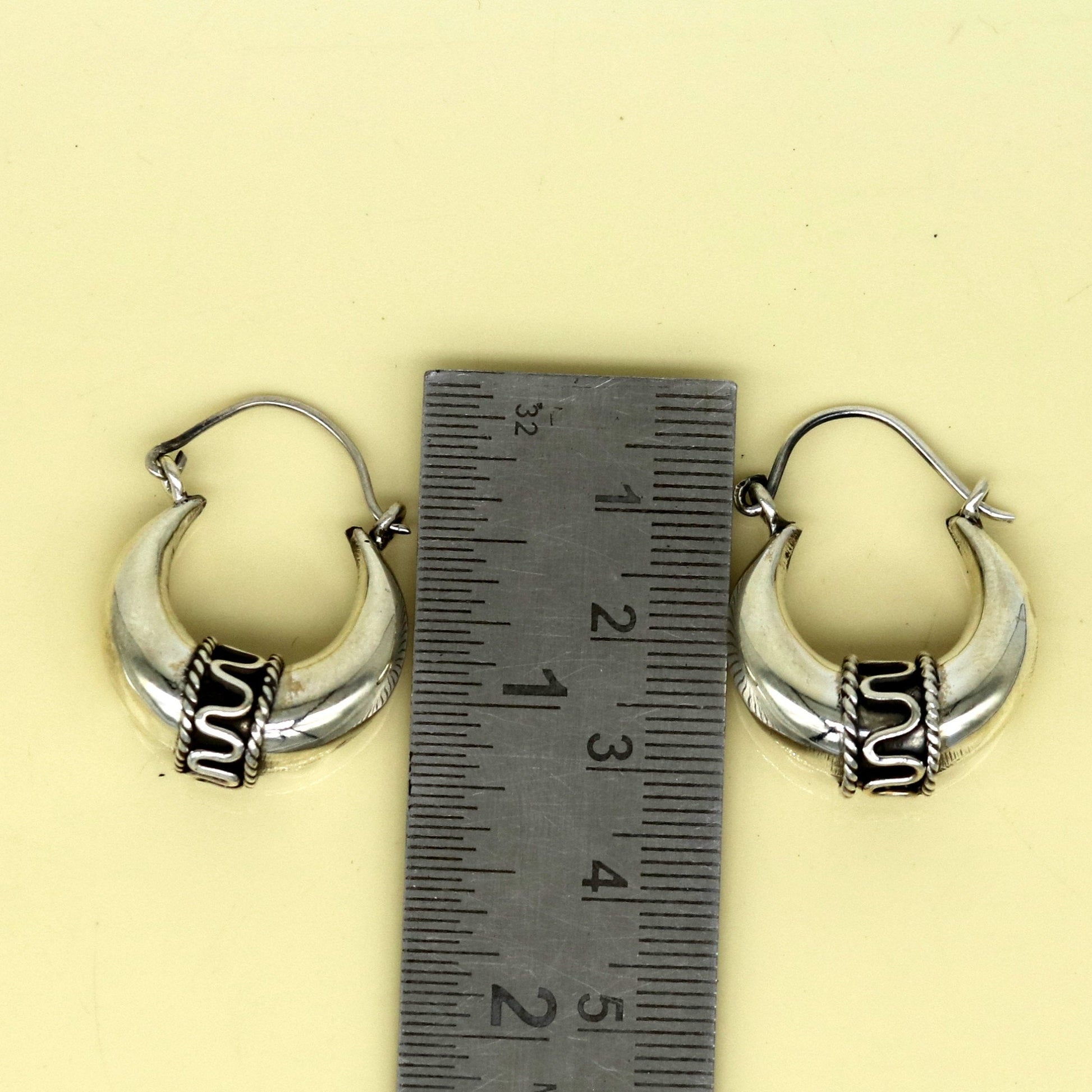 925 sterling silver handmade pretty attractive hoops stud earring bali, excellent customized stylish belly dance personalized gift ske4 - TRIBAL ORNAMENTS