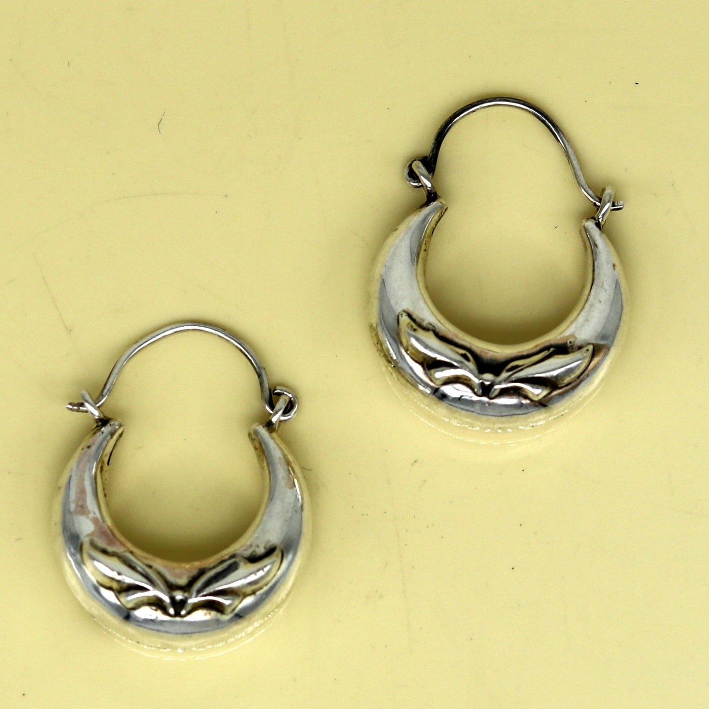 925 sterling silver handmade pretty attractive hoops stud earring bali, excellent customized stylish belly dance personalized gift ske7 - TRIBAL ORNAMENTS