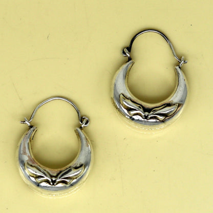 925 sterling silver handmade pretty attractive hoops stud earring bali, excellent customized stylish belly dance personalized gift ske7 - TRIBAL ORNAMENTS
