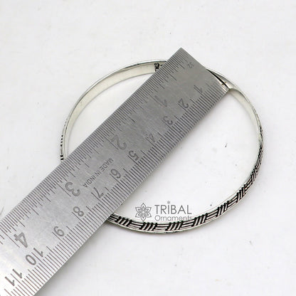 925 sterling silver Punjabis shikha unisex kada bracelet by TRIBAL ORNAMENTS, featuring intricate handmade design and delicate craftsmanship.