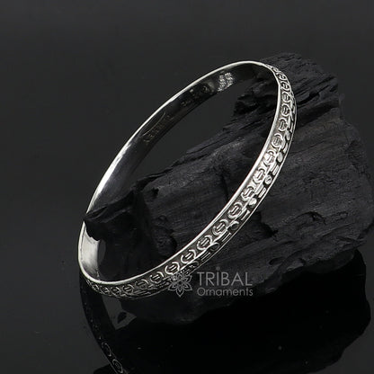 Sterling silver Punjabis Shikha kada bracelet by Tribal Ornaments, handmade designer men's and women's silver bracelet, NSK692