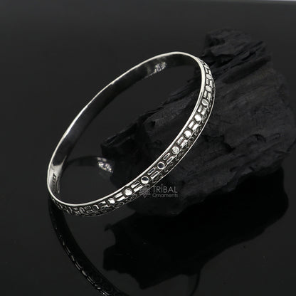 Sterling silver Punjabis Shikha kada bracelet by TRIBAL ORNAMENTS, handmade designer men's and women's silver bracelet, delicate and stylish.