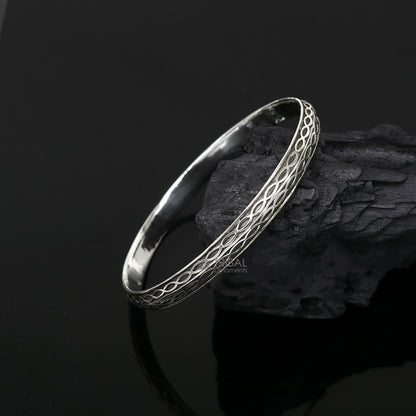 925 sterling silver Punjabis shikha kada bracelet by TRIBAL ORNAMENTS, handmade, designer men's and women's jewelry with intricate detailing.