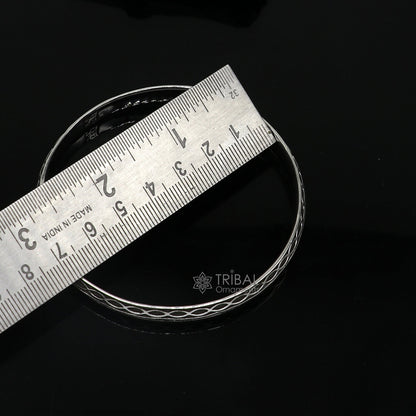 Sterling silver Punjabi shikha kada bracelet by TRIBAL ORNAMENTS, handcrafted men's and women's designer silver bracelet.