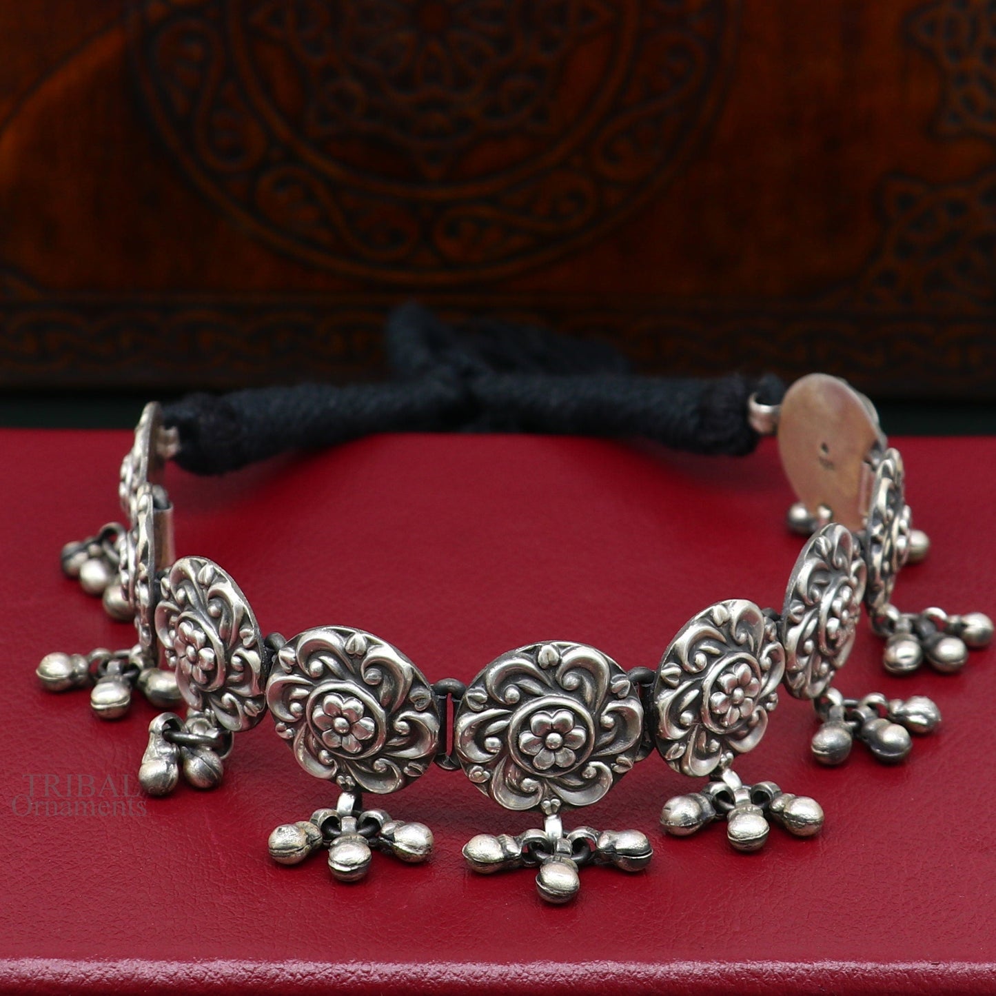 925 sterling silver handmade Rajasthani traditional stylish fit neck luxury necklace choker, best belly dance Guttapusalu necklace set307 - TRIBAL ORNAMENTS