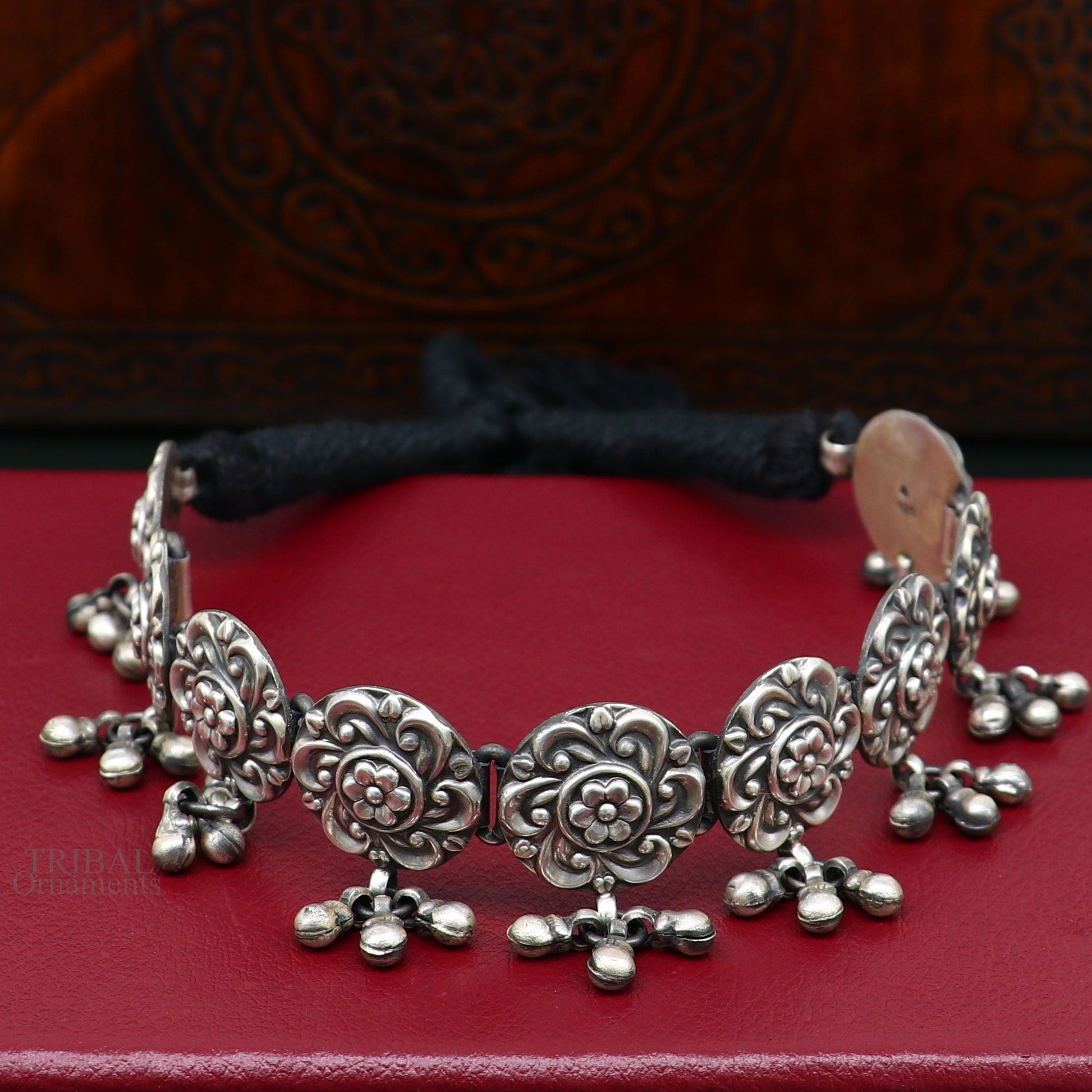 925 sterling silver handmade Rajasthani traditional stylish fit neck luxury necklace choker, best belly dance Guttapusalu necklace set307 - TRIBAL ORNAMENTS