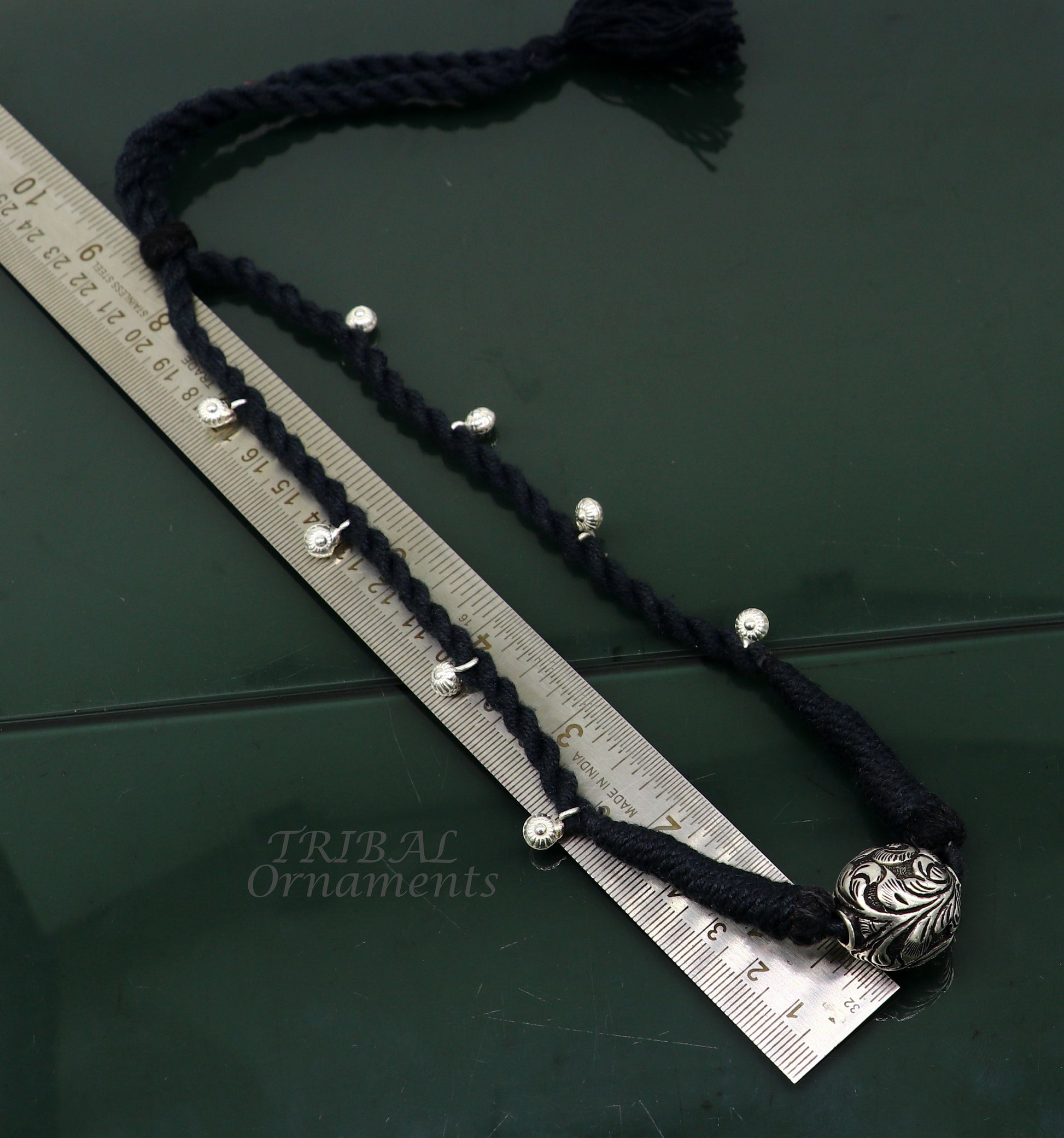 925 sterling silver Rajasthani traditional choker necklace by TRIBAL ORNAMENTS, featuring intricate craftsmanship and belly dance-inspired design.