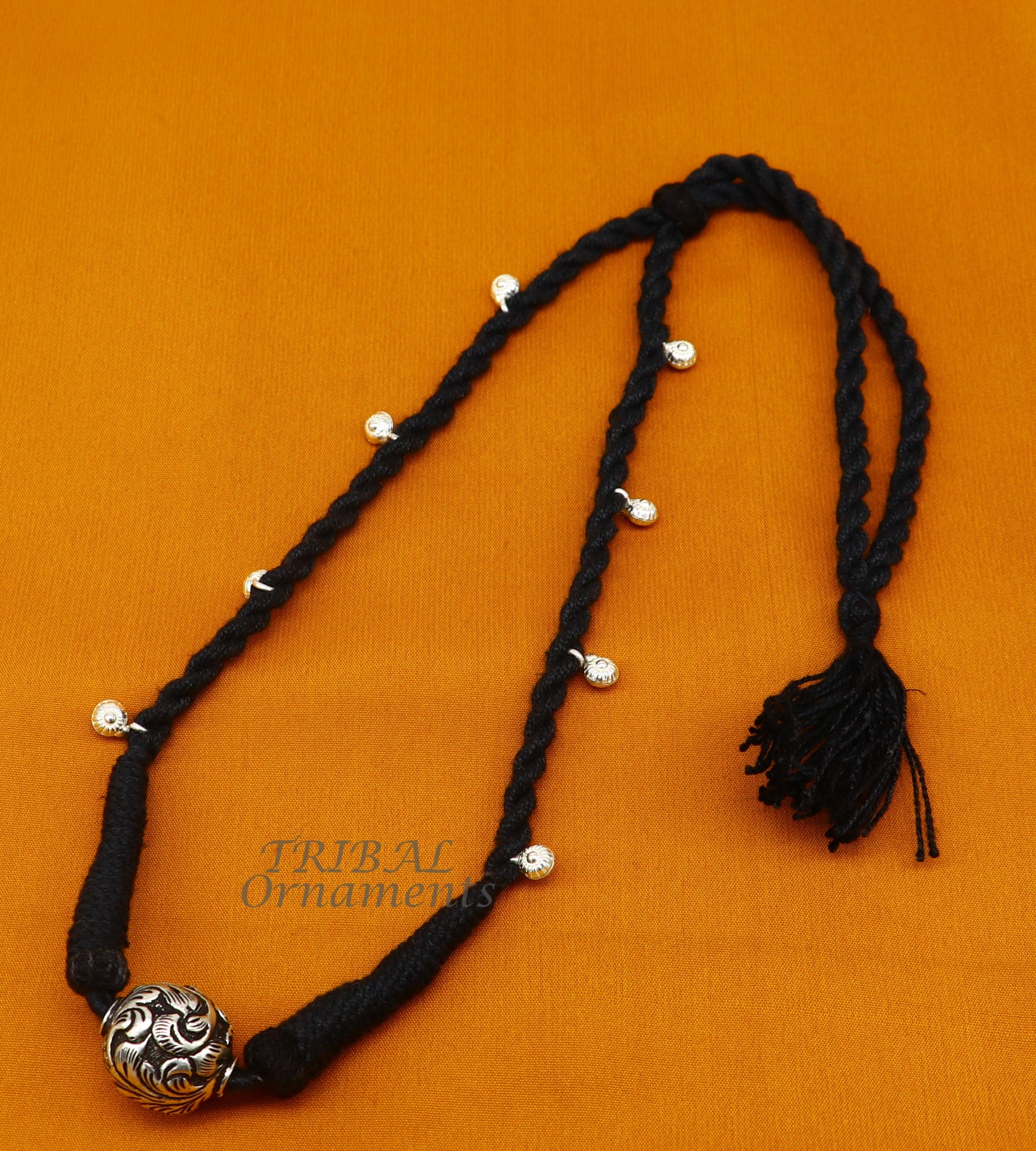 Sterling silver Rajasthani traditional stylish necklace choker with intricate design, perfect for brides and belly dance accessories.