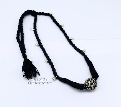 925 silver Rajasthani traditional choker necklace by TRIBAL ORNAMENTS, featuring intricate handcrafted belly dance Guttapusalu design.