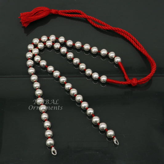 925 sterling silver handmade round shape beaded adjustable string for pendant or Mangalsutra, best customized ethnic jewelry ideas  set561 - TRIBAL ORNAMENTS