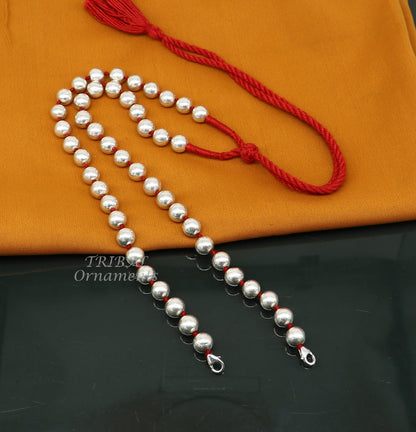 925 sterling silver handmade round shape beaded adjustable string for pendant or Mangalsutra, best customized ethnic jewelry ideas  set561 - TRIBAL ORNAMENTS