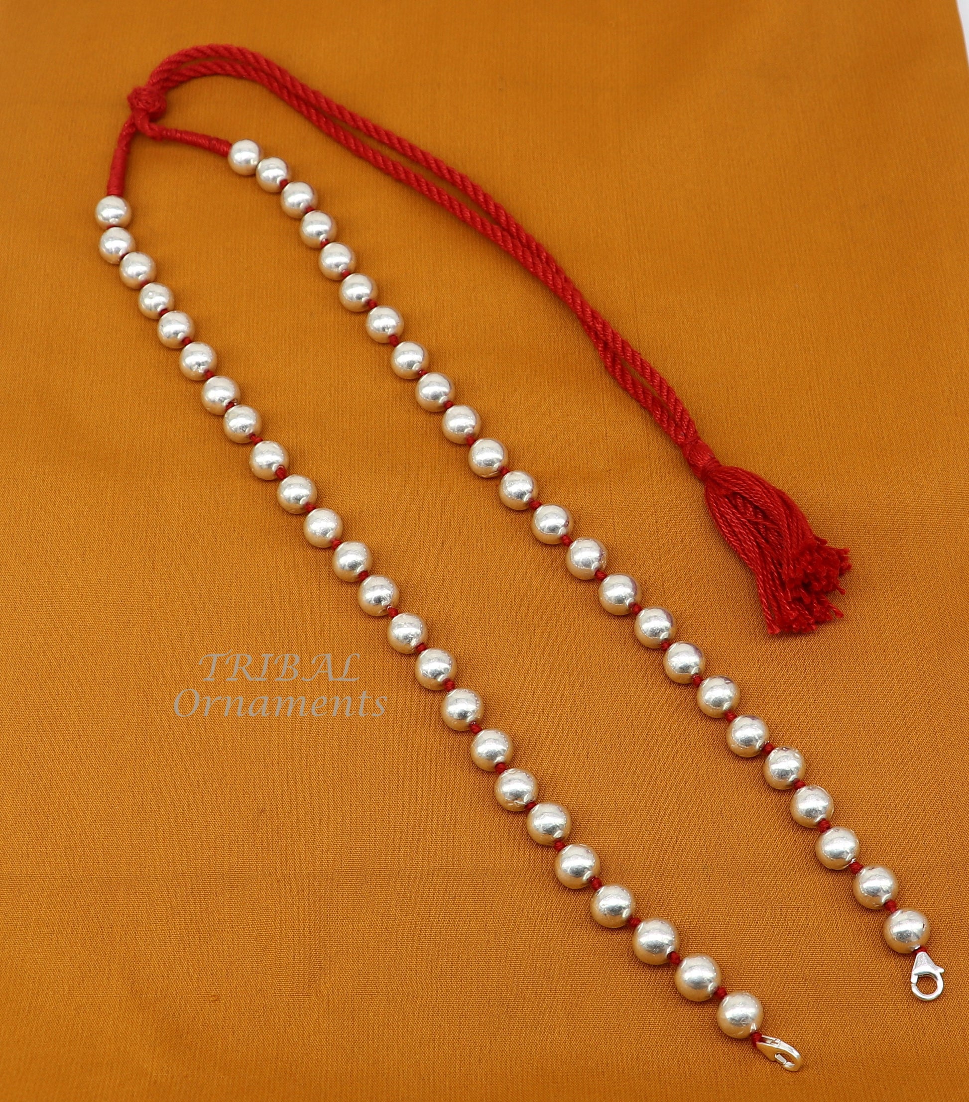 925 sterling silver handmade round shape beaded adjustable string for pendant or Mangalsutra, best customized ethnic jewelry ideas  set561 - TRIBAL ORNAMENTS
