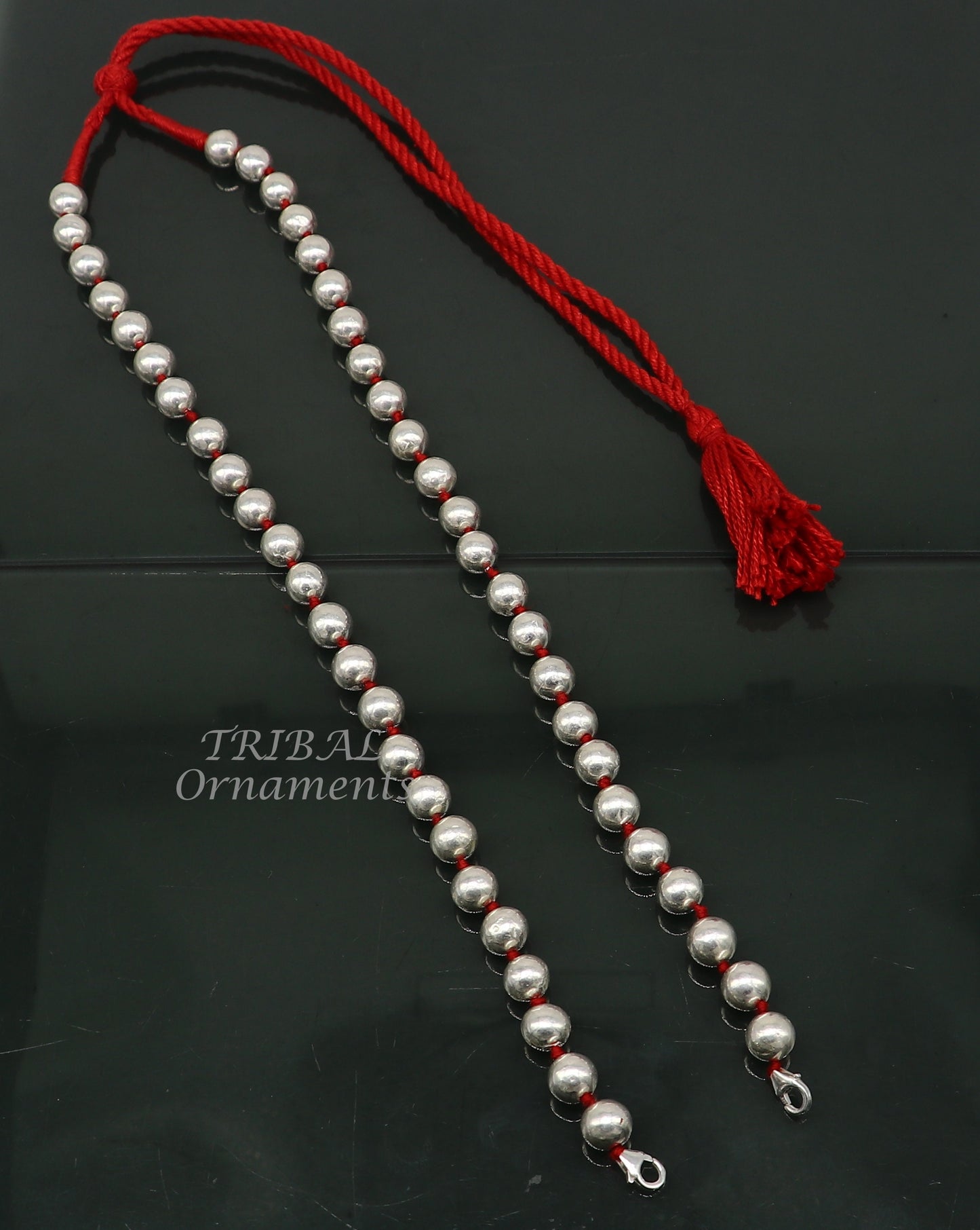 925 sterling silver handmade round shape beaded adjustable string for pendant or Mangalsutra, best customized ethnic jewelry ideas  set561 - TRIBAL ORNAMENTS