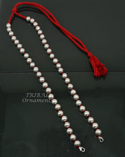 925 sterling silver handmade round shape beaded adjustable string for pendant or Mangalsutra, best customized ethnic jewelry ideas  set561 - TRIBAL ORNAMENTS