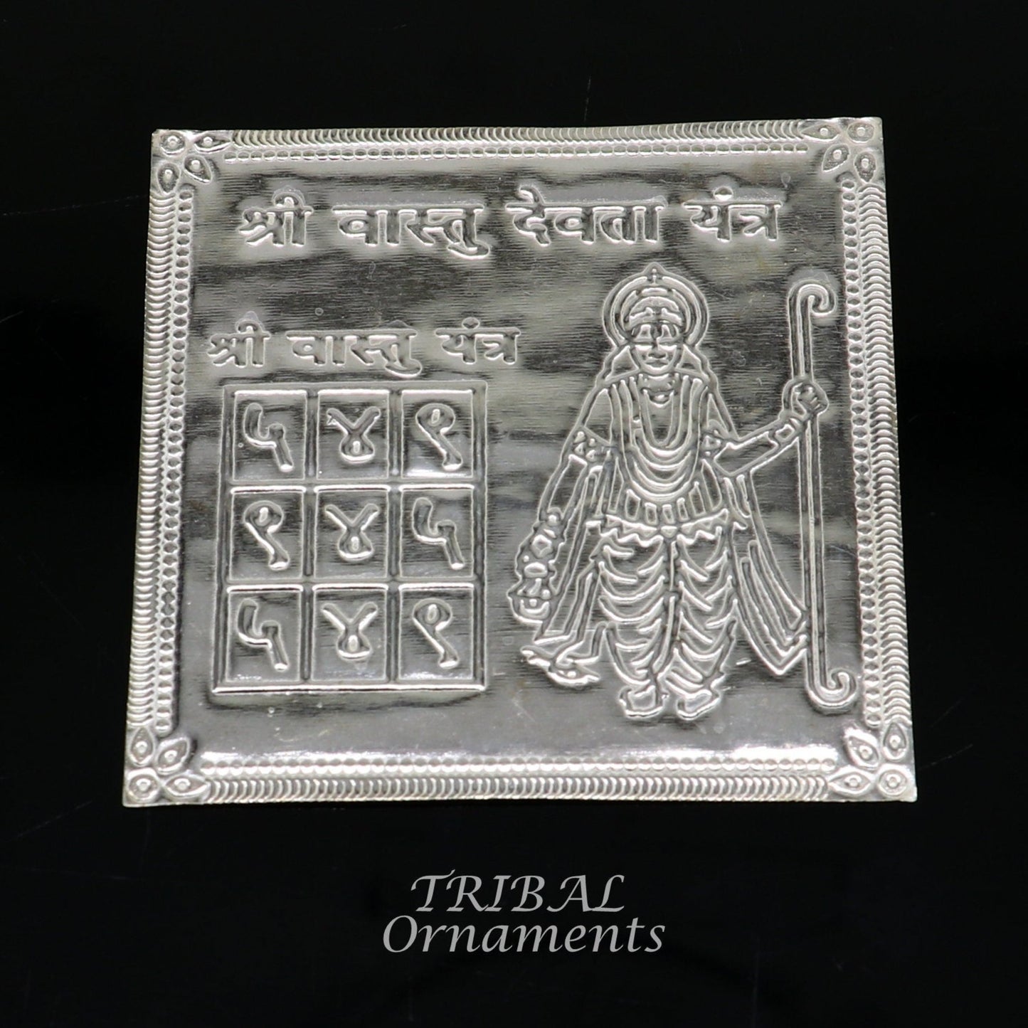 925 sterling silver handmade Shree Vastu Yantra, best for your home,Silver vastu yantram puja article from india su885 - TRIBAL ORNAMENTS