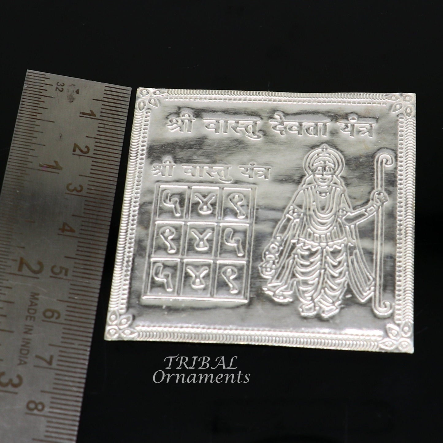 925 sterling silver handmade Shree Vastu Yantra, best for your home,Silver vastu yantram puja article from india su885 - TRIBAL ORNAMENTS