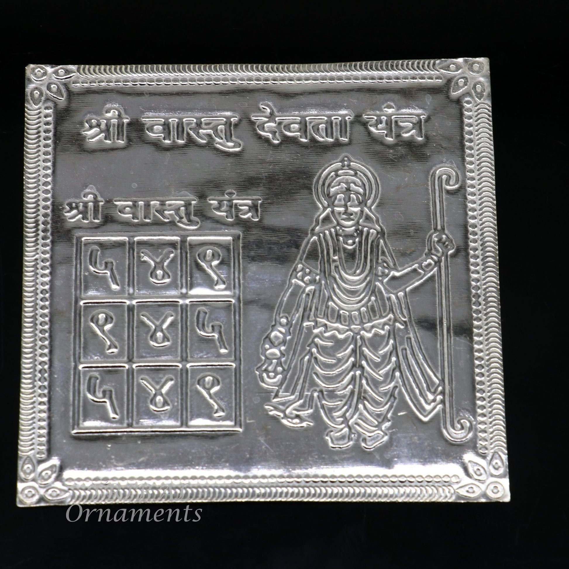 925 sterling silver handmade Shree Vastu Yantra, best for your home,Silver vastu yantram puja article from india su885 - TRIBAL ORNAMENTS