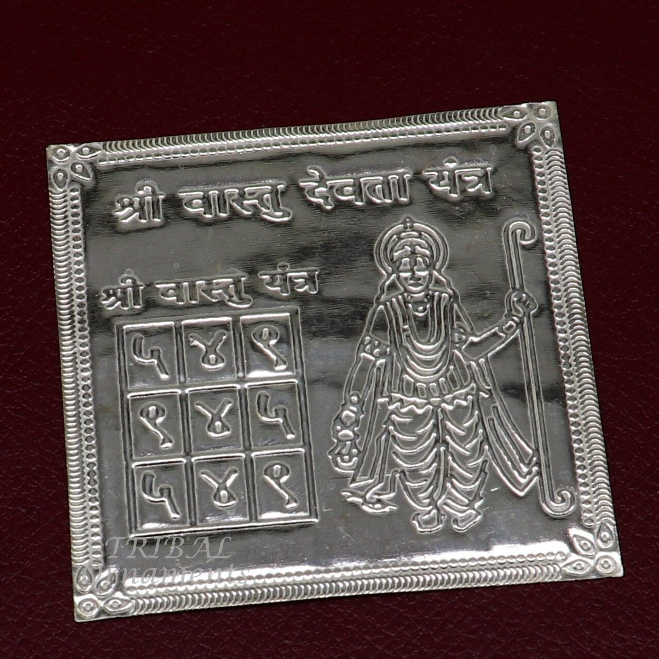 925 sterling silver handmade Shree Vastu Yantra, best for your home,Silver vastu yantram puja article from india su885 - TRIBAL ORNAMENTS