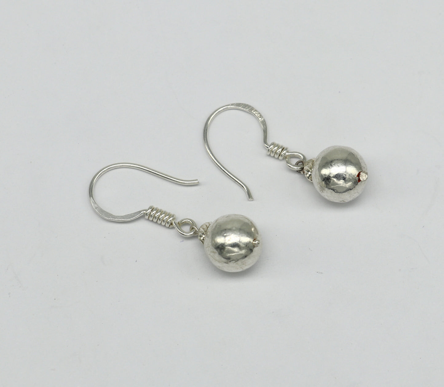 925 sterling silver handmade single ball hoops earring, stunning drop dangling earring amazing customized bridesmaid earring s914 - TRIBAL ORNAMENTS