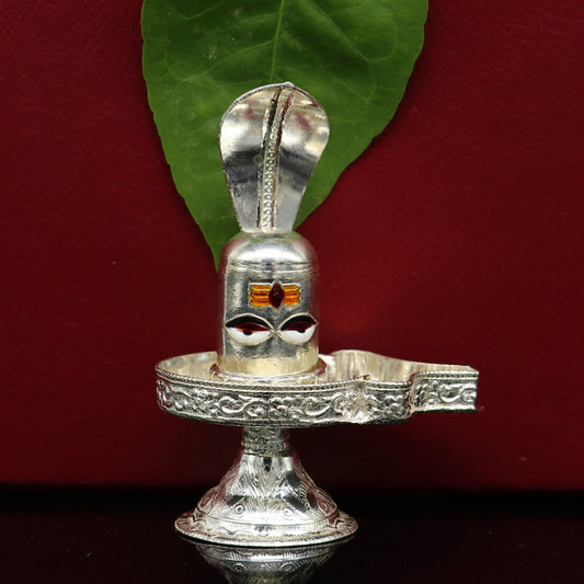 925 sterling silver handmade small Lord shiva-Linga Stand, silver utensil, silver puja temple art, shiva lingam stand with serpent art35 - TRIBAL ORNAMENTS
