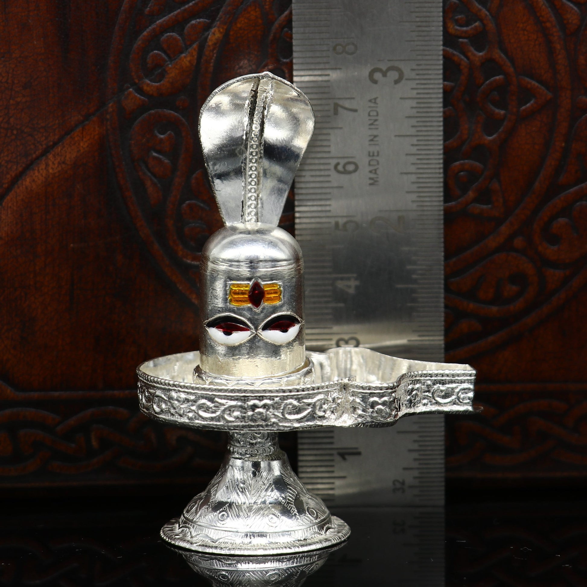 925 sterling silver handmade small Lord shiva-Linga Stand, silver utensil, silver puja temple art, shiva lingam stand with serpent art35 - TRIBAL ORNAMENTS