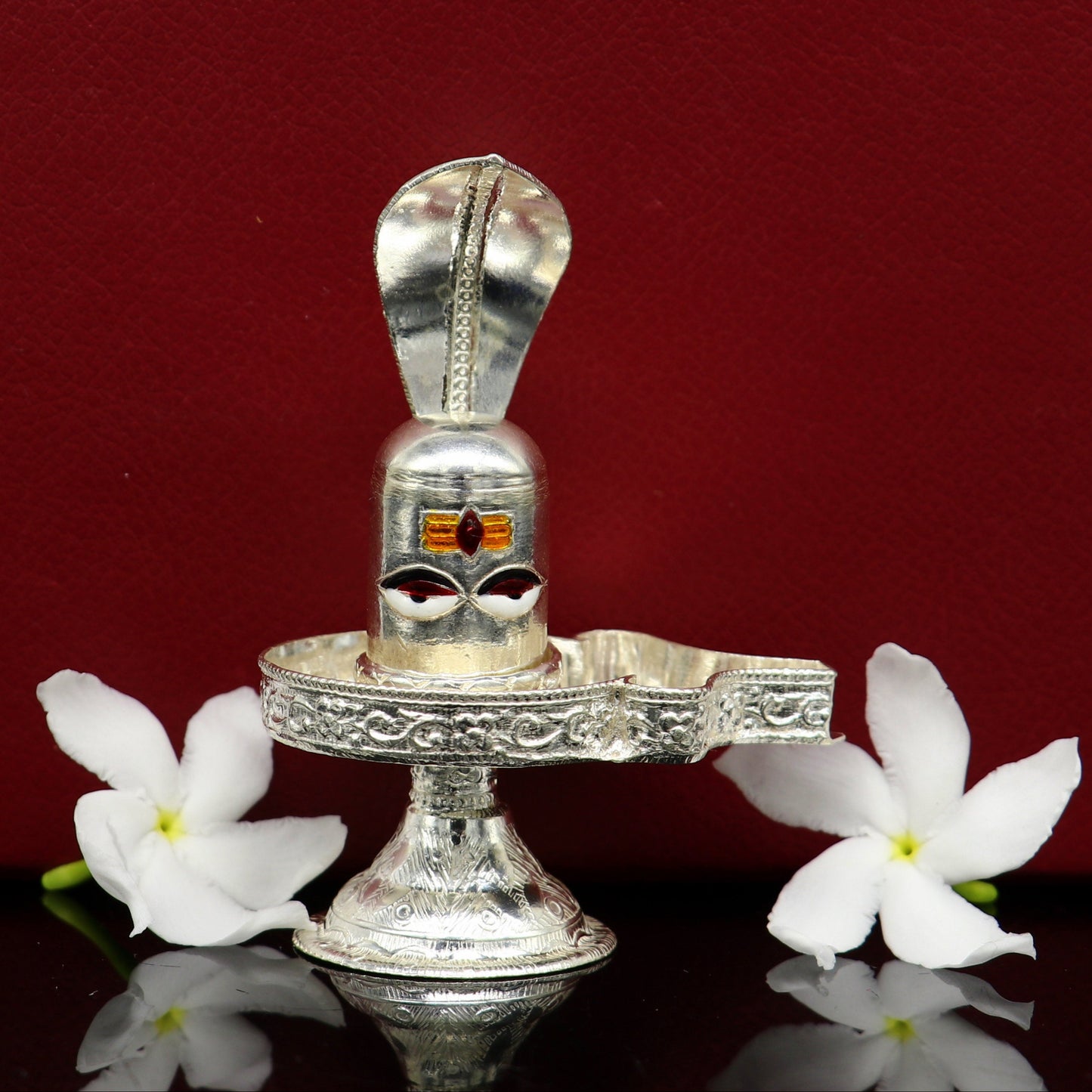 925 sterling silver handmade small Lord shiva-Linga Stand, silver utensil, silver puja temple art, shiva lingam stand with serpent art36 - TRIBAL ORNAMENTS