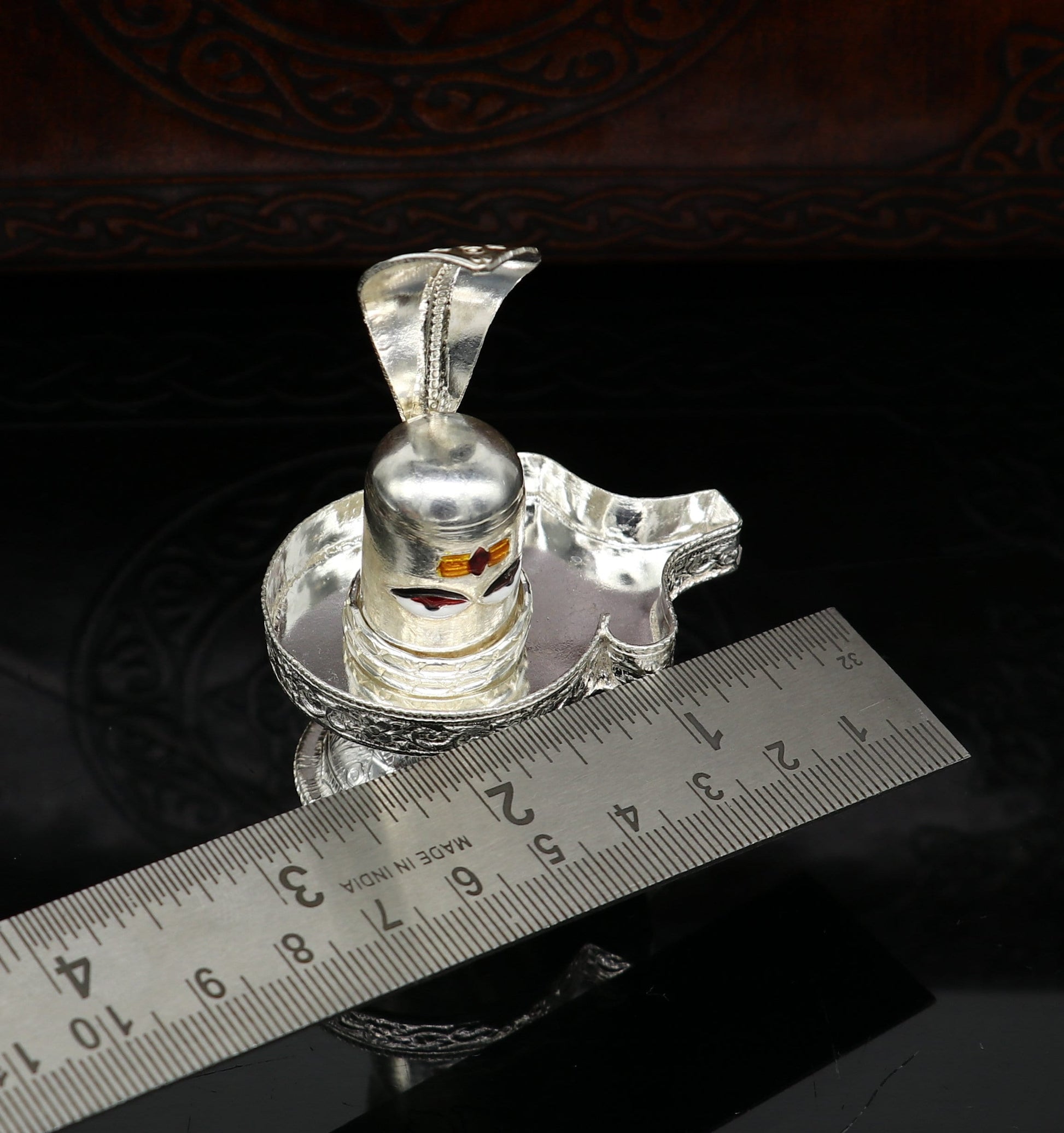 925 sterling silver handmade small Lord shiva-Linga Stand, silver utensil, silver puja temple art, shiva lingam stand with serpent art36 - TRIBAL ORNAMENTS