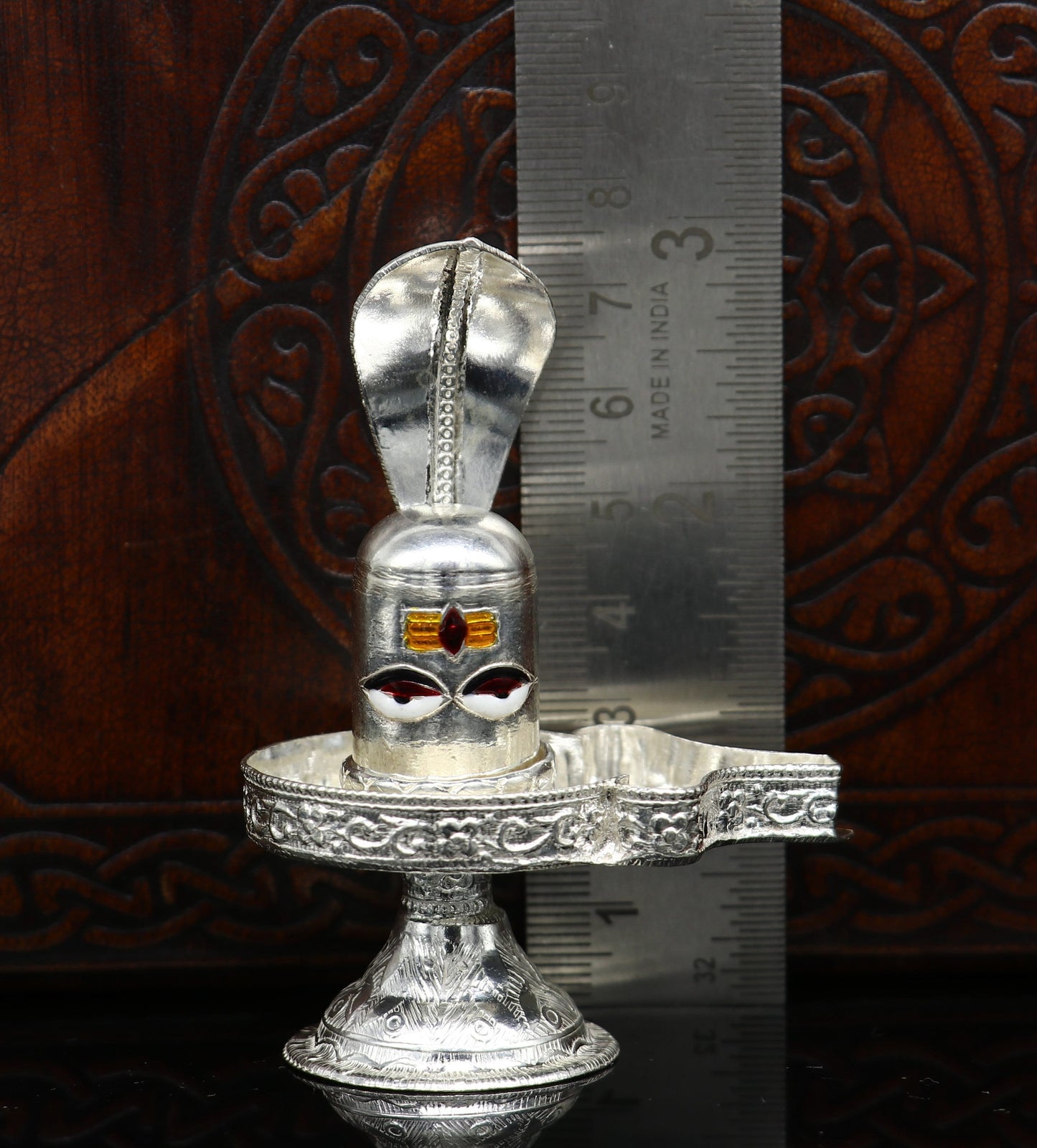 925 sterling silver handmade small Lord shiva-Linga Stand, silver utensil, silver puja temple art, shiva lingam stand with serpent art36 - TRIBAL ORNAMENTS