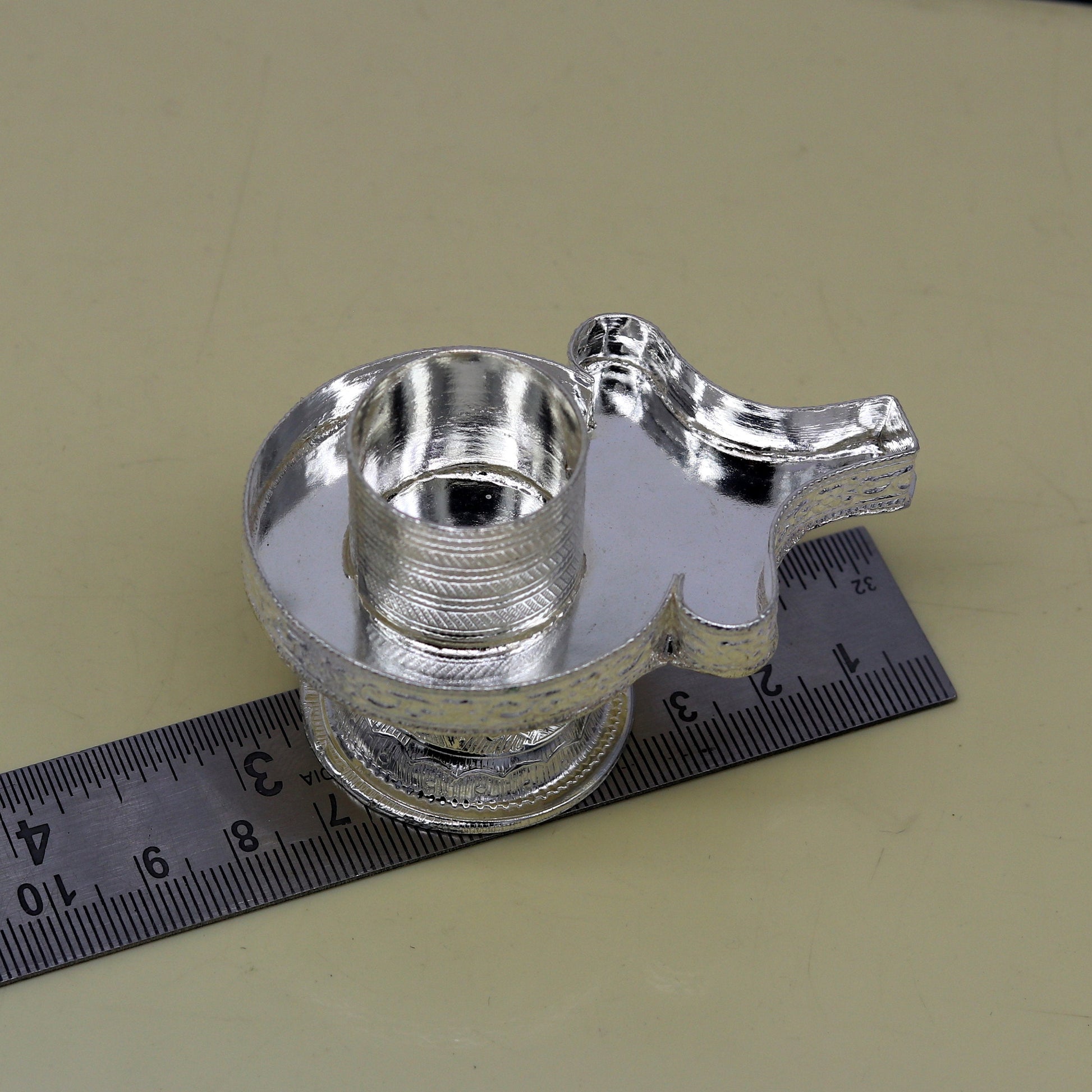 925 sterling silver handmade small Lord shiva-Linga Stand, silver utensil, silver puja temple art, shiva lingam stand with serpent su11 - TRIBAL ORNAMENTS