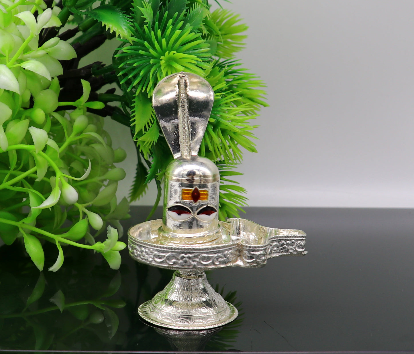 925 sterling silver handmade small Lord shiva-Linga Stand, silver utensil, silver puja temple art, shiva lingam stand with serpent su160 - TRIBAL ORNAMENTS