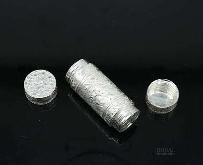 925 sterling silver handmade small pill box, Tobacco box, storage box silver utensils, silver box, personal box men's accessories su617 - TRIBAL ORNAMENTS
