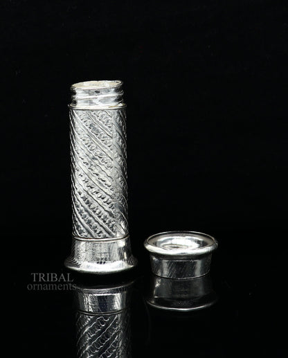 925 Sterling silver handmade small pill box, Tobacco box, storage box silver utensils, silver box, personal box men's accessories su649 - TRIBAL ORNAMENTS