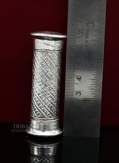 925 Sterling silver handmade small pill box, Tobacco box, storage box silver utensils, silver box, personal box men's accessories su649 - TRIBAL ORNAMENTS