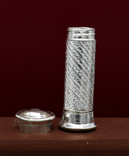 925 Sterling silver handmade small pill box, Tobacco box, storage box silver utensils, silver box, personal box men's accessories su649 - TRIBAL ORNAMENTS