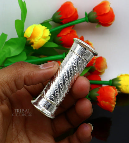 925 Sterling silver handmade small pill box, Tobacco box, storage box silver utensils, silver box, personal box men's accessories su649 - TRIBAL ORNAMENTS