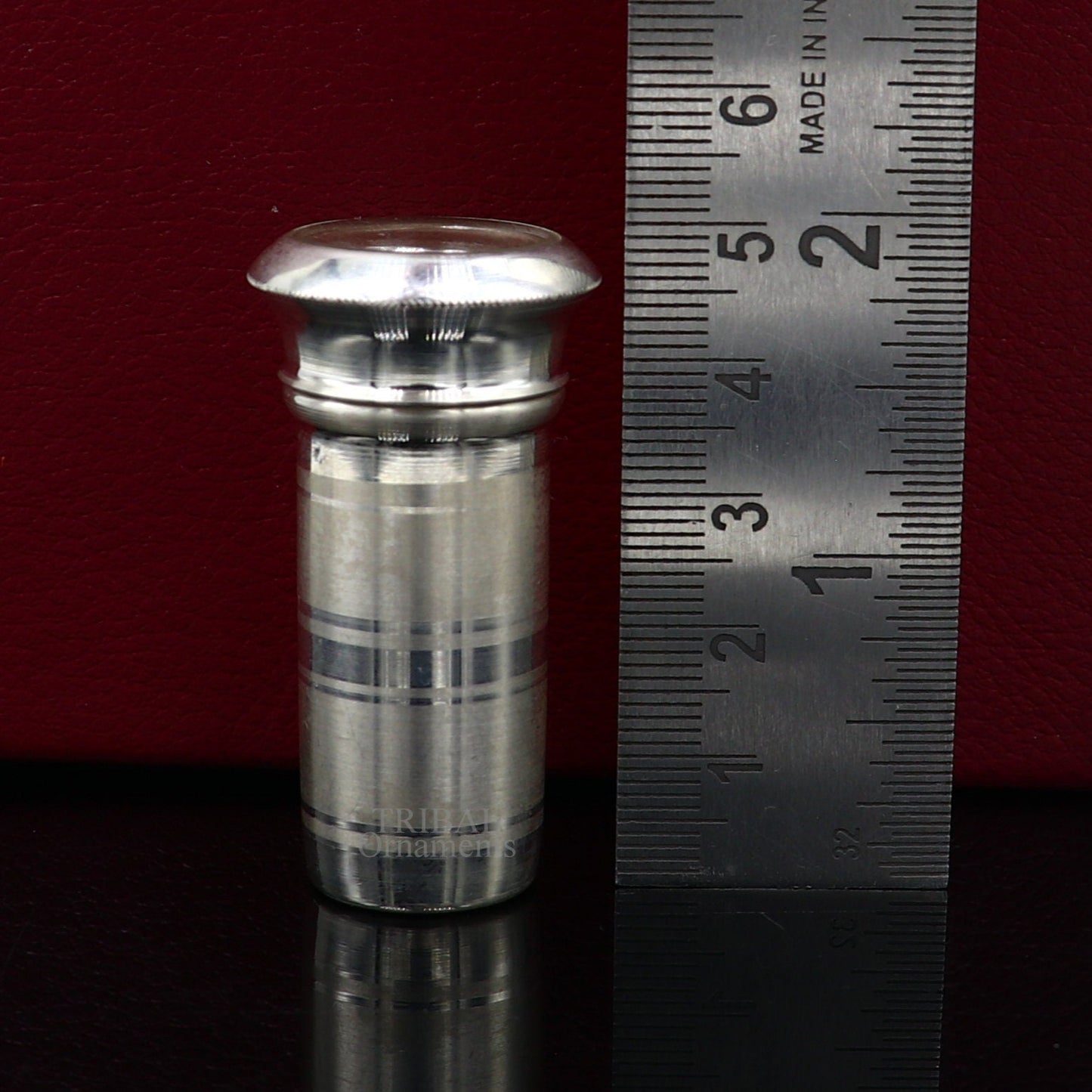 925 Sterling silver handmade small pill box and tobacco storage box with intricate tribal ornament design, men's accessories.