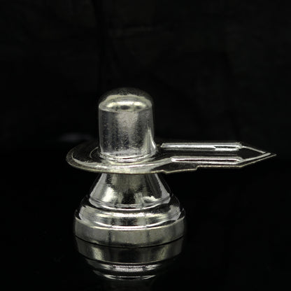 Small handmade 925 sterling silver Shiva Linga for puja, home temple decor, and spiritual accessories from Tribal Ornaments.