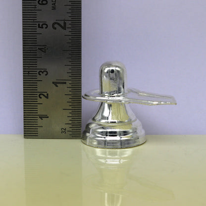 Small handmade 925 sterling silver Shiva Linga for puja, temple decor, and home altar accessories, crafted by Tribal Ornaments.