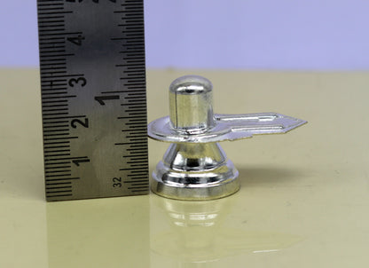 925 sterling silver handmade small shiva- linga, silver shivling puja utensils, home temple decor silver article accessories india su13 - TRIBAL ORNAMENTS