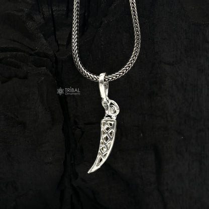 925 sterling silver handmade small sword pendant, unisex knife or dagger style jewelry by TRIBAL ORNAMENTS.