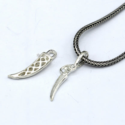 Sterling silver handmade small sword pendant with dagger style, unisex designer jewelry by TRIBAL ORNAMENTS.